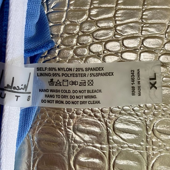 Nicole Miller sz S sz M sz XL Blue Yonder 1 Piece Sweetheart Neckline Center Tie - Picture 7 of 7